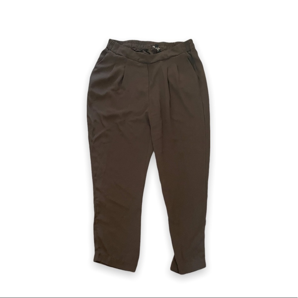 Shinestar Woman’s Tan Tailored Khaki Pleated Dress Pants Elastic Waist Band - Picture 9 of 15